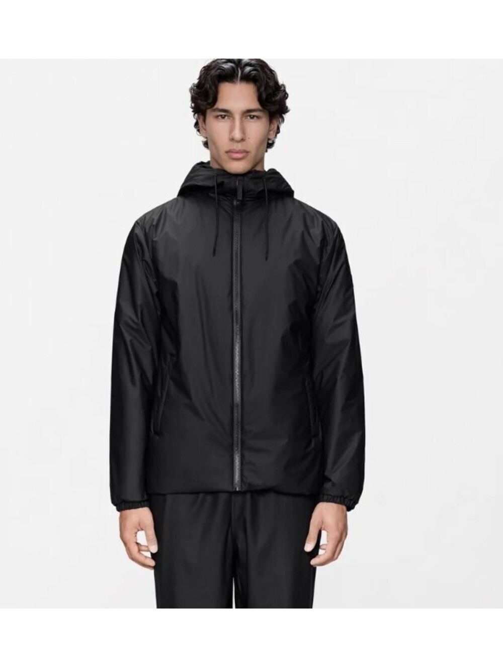 RAINS Lohja Jacket W3T1 Black Insulated Waterproof Hooded Jacket Unisex - Medium